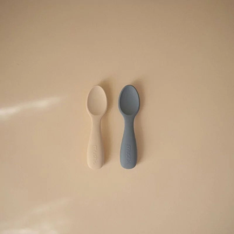 Lot de 2 cuillères en silicone - Bleu / Sable