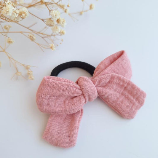Noeud élastique en gaze de coton - Rose pétale