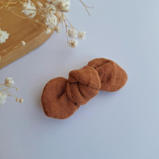 Noeud en gaze de coton - Caramel