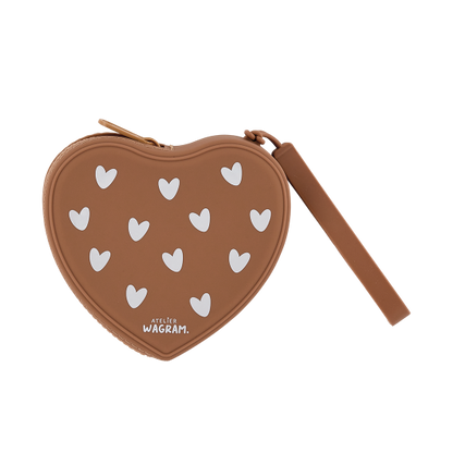 Pochette cœur en silicone - Caramel