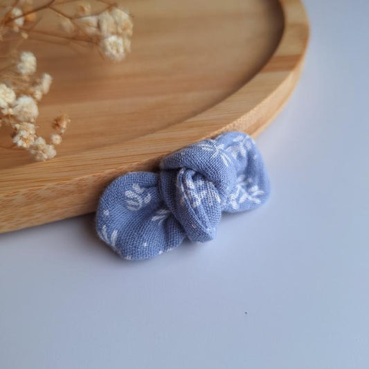 Noeud en gaze de coton - Feuillage bleu