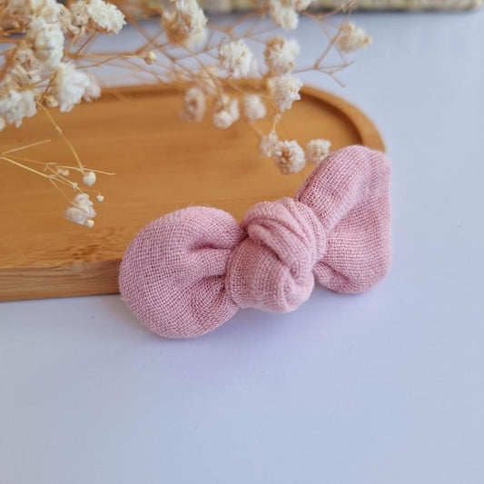 Noeud en gaze de coton -Rose pétale