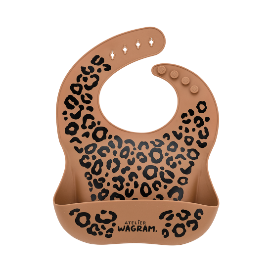 Bavoir silicone - Caramel léopard