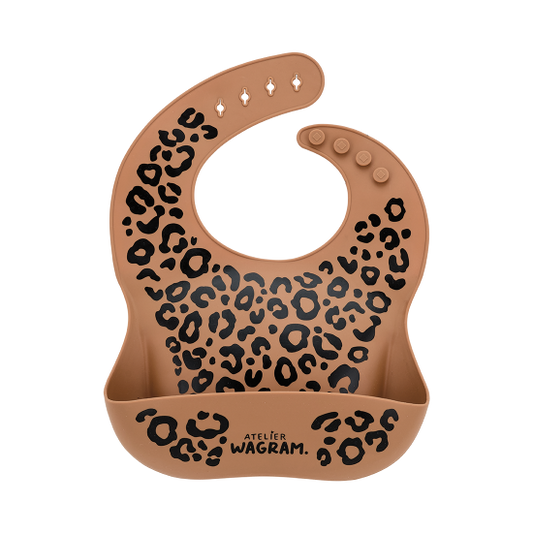 Bavoir silicone - Caramel léopard