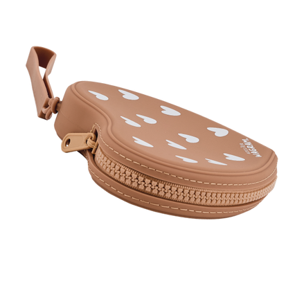 Pochette cœur en silicone - Caramel