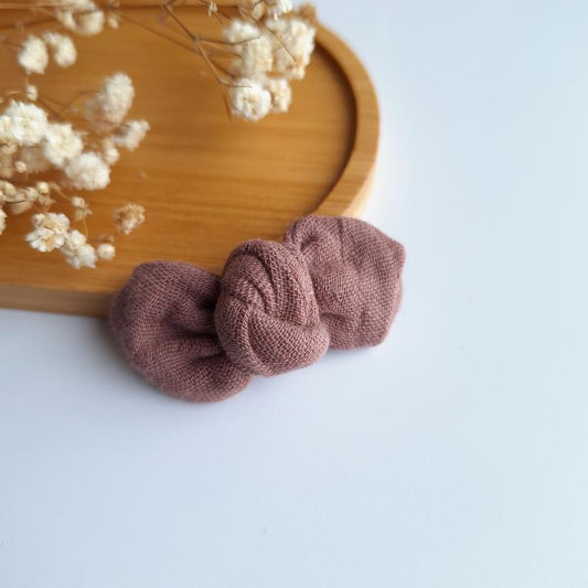 Noeud en gaze de coton - Mocca